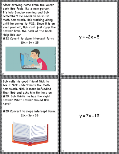 Transformations of Linear Functions: Matching Activity | Teaching Resources