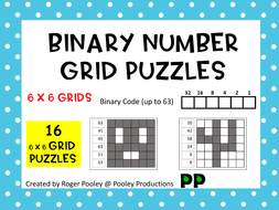 Binary Number Grid Puzzles - 6 x 6 grids | Teaching Resources