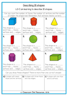 Year 2 Maths: Identifying & Describing 3D Shapes (differentiated ...