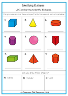 year 2 maths identifying describing 3d shapes