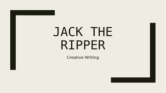 Jack the ripper creative writing image