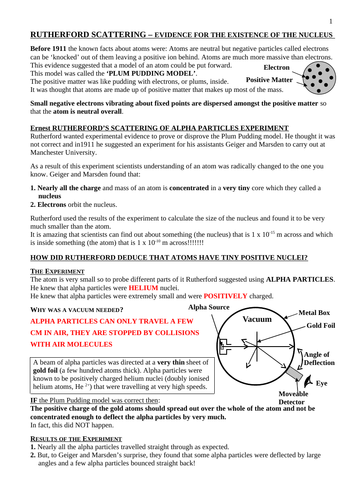 rutherford scattering experiment pdf notes