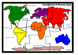 6pcs Continents Puzzle | Teaching Resources