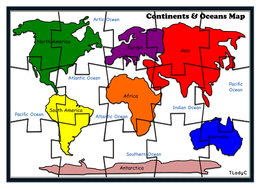 15 Pcs Continents Puzzle | Teaching Resources