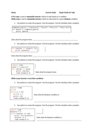 For and While Loops Worksheet | Teaching Resources