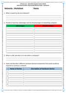 gcse computer science networks worksheet teaching