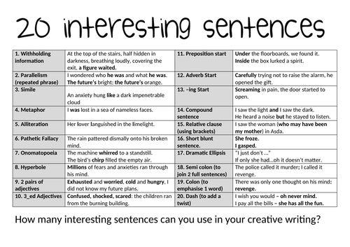 interesting-sentences-for-paper-1-and-paper-2-english-language-gcse