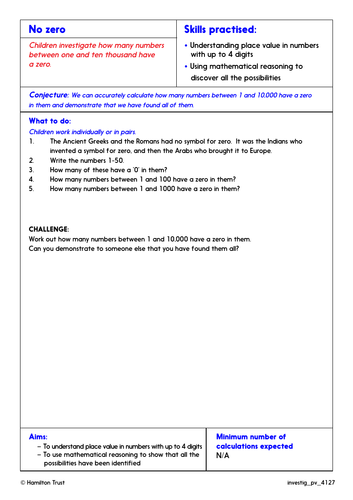 Problem-Solving Investigation: Understand place value in 4-digit numbers (Year 4 Place Value)
