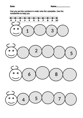ordering numbers differentiated worksheets teaching resources