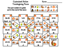 Equivalent Ratios Activity: Thanksgiving Math Maze | Teaching Resources