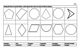 Properties of 2D shapes including problem solving | Teaching Resources