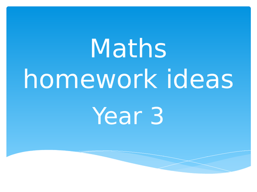maths homework ideas year 1
