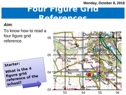 OS map skills - four figure and six figure grid references | Teaching ...