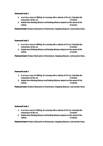 choice homework assignments for force