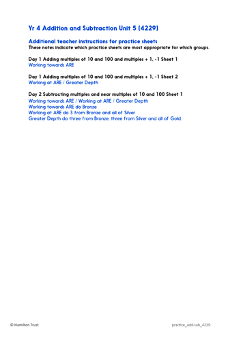 Practice Worksheets: Mentally add/subtract near multiples (Year 4 Addition and Subtraction)