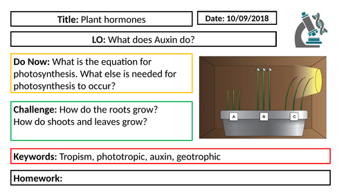 AQA GCSE Biology New Specification - B5 Plant Hormones