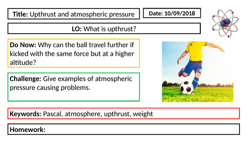 AQA GCSE Physics New Specification - P5 Upthrust and atmospheric pressure