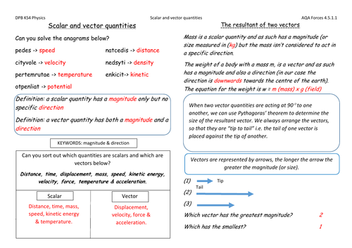 aqa-physics-scalar-and-vector-quantities-solutions-teaching-resources