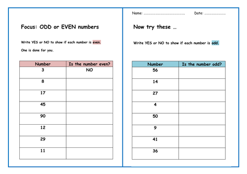 Are the numbers odd or even?