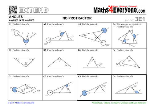 Angles In Triangles (Worksheets With Answers) | Teaching Resources