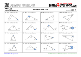 Angles in Triangles (Worksheets with Answers) | Teaching ...