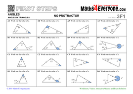 Angles In Triangles Worksheets With Answers