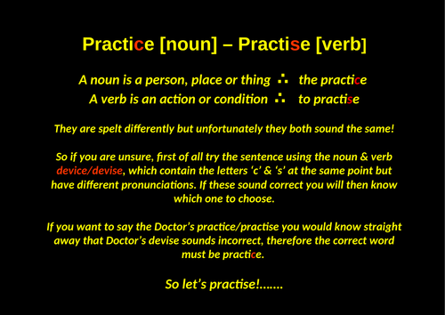 practice-or-practise-uk-teaching-resources