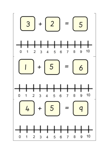 year 1 addition whole part model and number line