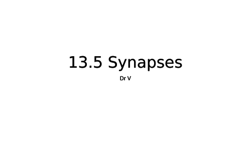 Synapses Chapter 13.5 OCR GCE Biology