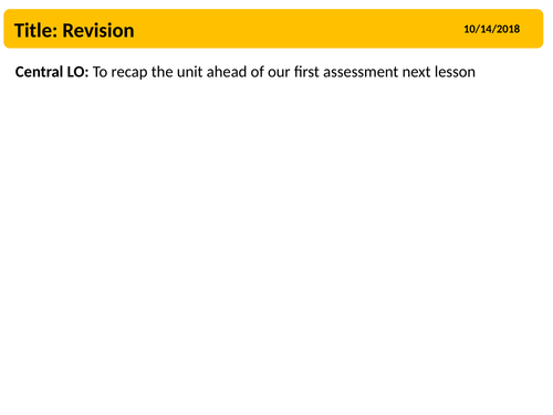 Lesson 9: End of topic revision | Teaching Resources