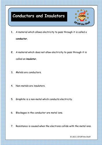 Current Electricity-Conductors and Insulators KS2 | Teaching Resources