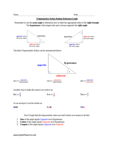 trigonometric ratios assignment edgenuity answers