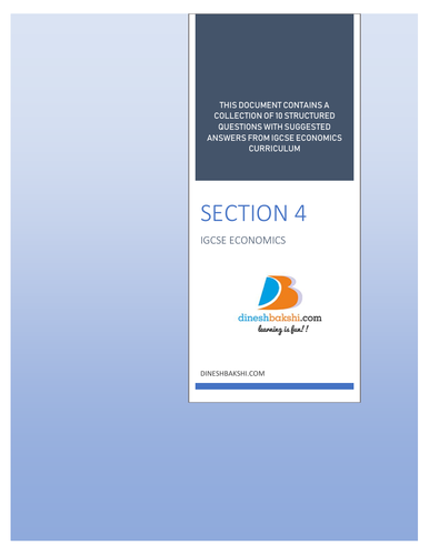 IGCSE Economics - Unit 4 Questions with suggested answers