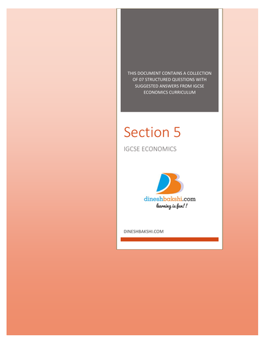 IGCSE Economics - Unit 5 Questions with suggested answers