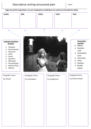 Aqa Language Paper 1 Section B Question 5 Planning Sheet Teaching Resources