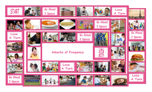 Adverbs of Frequency Legal Size Photo Board Game | Teaching Resources