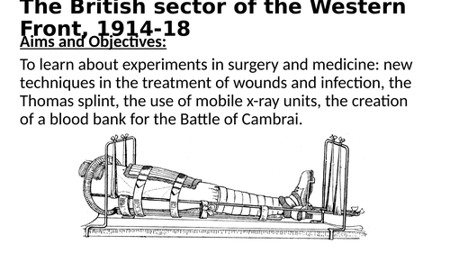 WW1 Developments in Medicine and Surgery | Teaching Resources