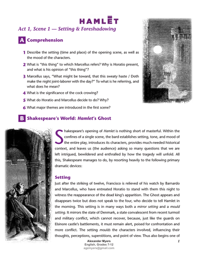 Hamlet (IB Shakespeare) - Act 1, Scene 1 - Setting & Foreshadowing