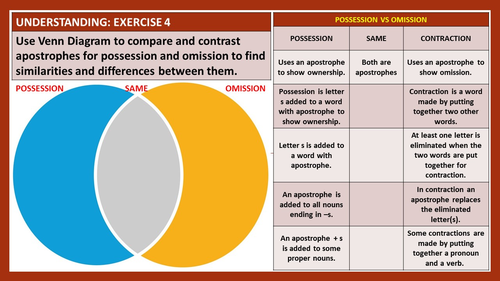 APOSTROPHES AND BRACKETS - PUNCTUATION: WORKSHEETS WITH ANSWERS