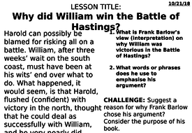 Why did William win the Battle of Hastings? | Teaching Resources