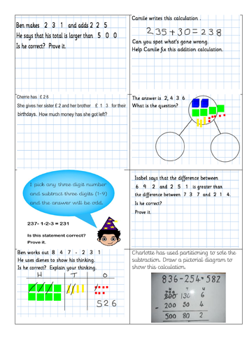 addition reasoning and problem solving year 5