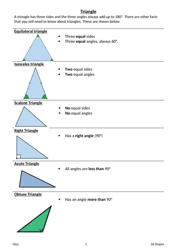 GCSE- Shape Properties-Triangles and Quadrilateral, Congruent Shapes