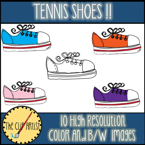 kids tennis shoe clip art