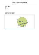 Circles - Intersecting Chords GCSE Maths worksheet | Teaching Resources