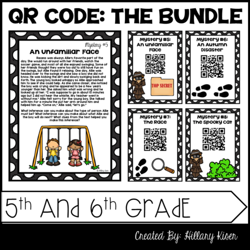 QR Code Literacy Activities: 5th and 6th Grade Bundle | Teaching Resources