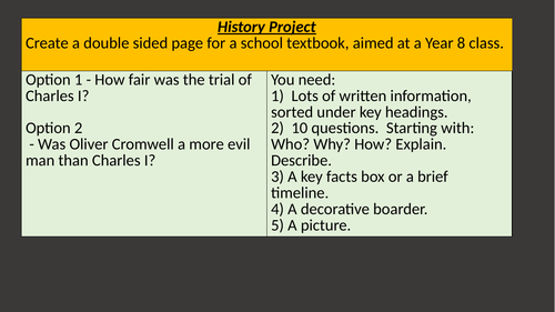 English Civil War Revision and Assessment Resources