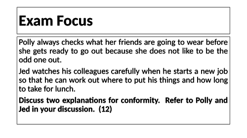 AQA A Level Psych - Social Influence (Conformity to social roles)