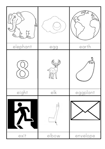 E words beginning with E  Teaching Resources