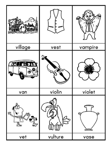 V Words Beginning With V Teaching Resources