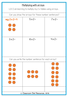 year 2 maths multiplying with arrays differentiated